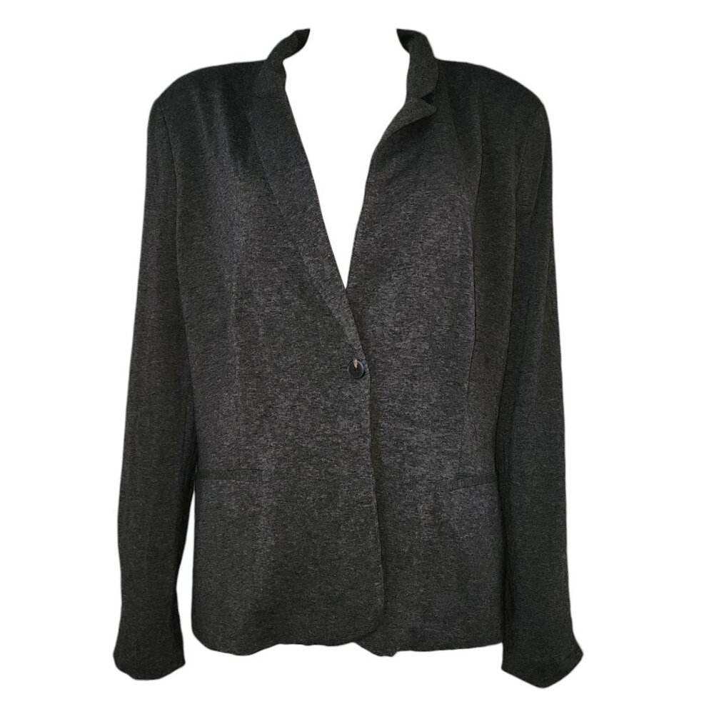 Old Navy Blazer Jacket Womens Size‎ XL Grey Gray Business Career Stretchy Work